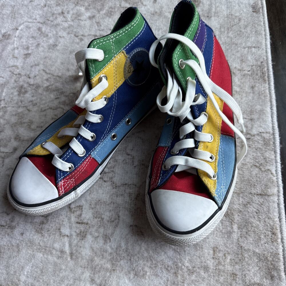 Converse All Star Patchwork Youth High Top Multicolor sneakers Shoes size 3